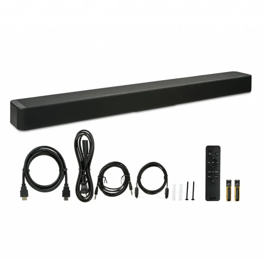 NEW - onn. 2.1 Soundbar System with Dolby Digital Plus, 2 Speakers and Built-in Subwoofer, 36