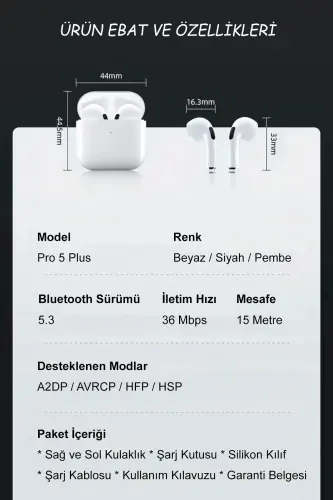 New Pro 5 Plus Ios Android Compatible A Quality Hd Sound Performance Bluetooth Headphones - 5