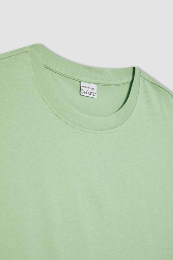 New Regular Fit Crew Neck Basic Short Sleeve 100% Cotton T-Shirt Mint - 8