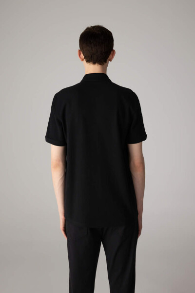 New Regular Fit Short Sleeve Polo Shirt Black - 5