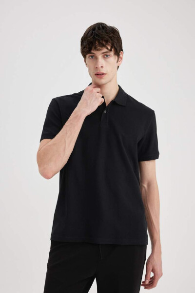 New Regular Fit Short Sleeve Polo Shirt Black - 8