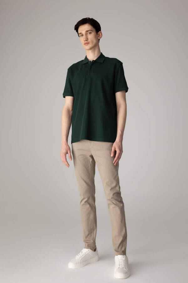 New Regular Fit Short Sleeve Polo Shirt Dark Green - 2