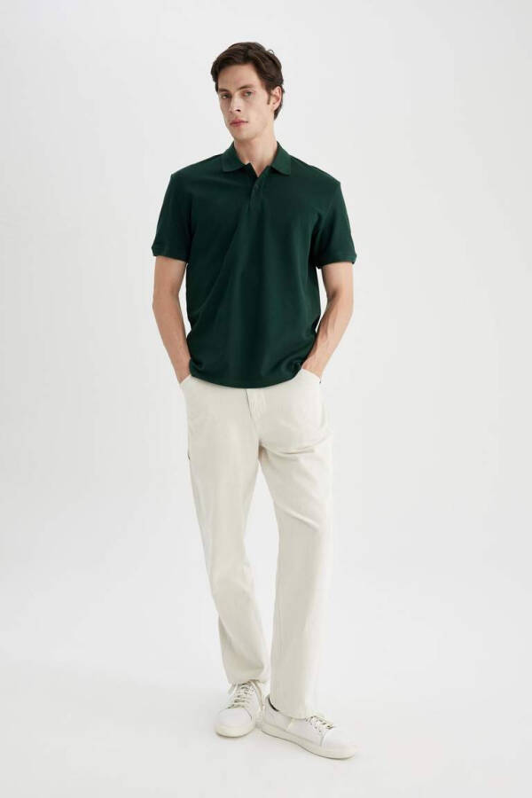 New Regular Fit Short Sleeve Polo Shirt Dark Green - 6