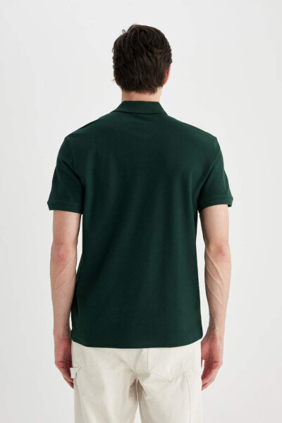 New Regular Fit Short Sleeve Polo Shirt Dark Green - 10