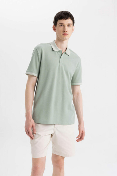 New Regular Fit Short Sleeve Polo Shirt Light Green - 4