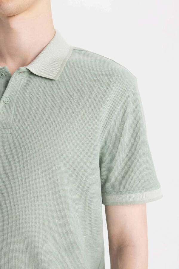 New Regular Fit Short Sleeve Polo Shirt Light Green - 5