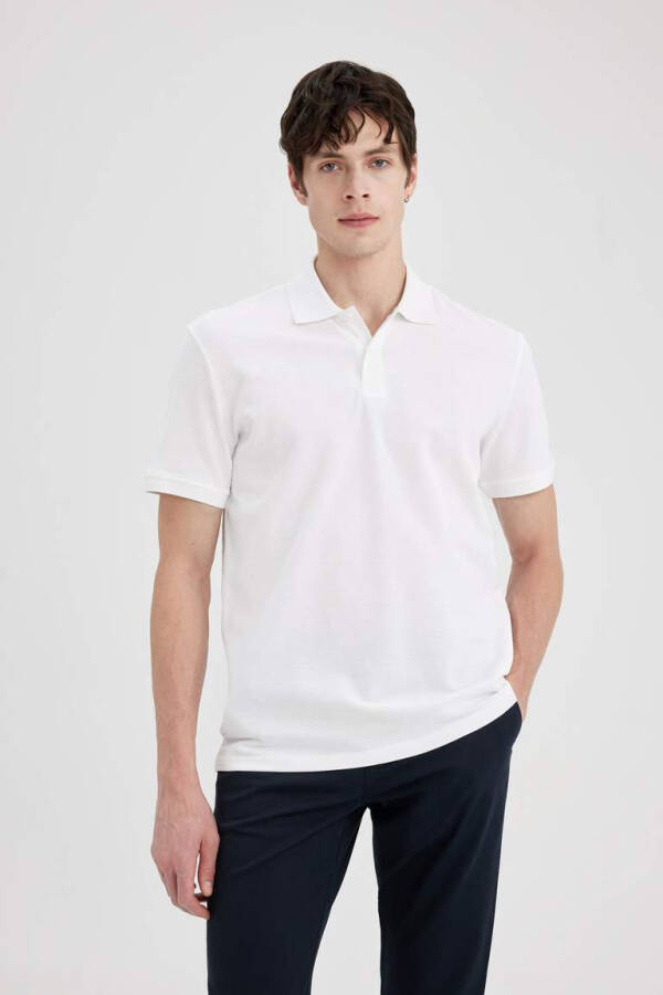 New Regular Fit Short Sleeve Polo T-Shirt White - 5