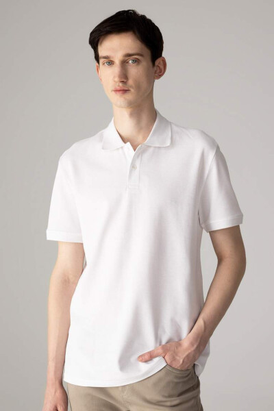 New Regular Fit Short Sleeve Polo T-Shirt White - 10