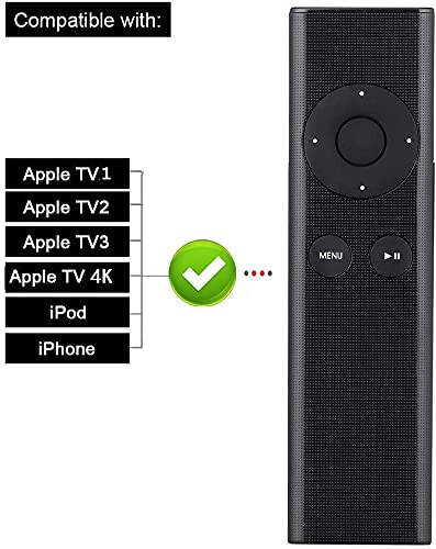 New Replaced Remote fit for Apple TV 4K 1 2 3 A1427 A1469 A1378 A1294 MD199LL/A MC572LL/A MC377LL/A MM4T2AM/A MM4T2ZM/A TV MacBook iPhone Universal Dock Music System MC377LL - 4