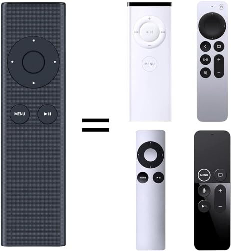 New Replaced Remote fit for Apple TV 4K 1 2 3 A1427 A1469 A1378 A1294 MD199LL/A MC572LL/A MC377LL/A MM4T2AM/A MM4T2ZM/A TV MacBook iPhone Universal Dock Music System - 1
