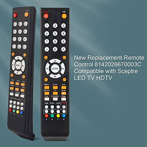 New Replaced Remote fit for Sceptre TV E195BD-SR U435CV-UMR E246BD-SMQK C550CV-UMR E168WV-SS X438BV-FSR X322BV-SRR C650CV-UMR C658CV-UMR E168WD-SS E16 Models - 2