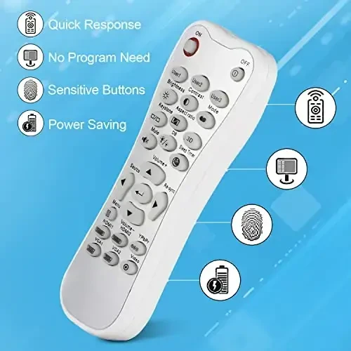 New Replacement Remote Control compatible with Optoma Projector HD26 GT1080 GT1070X HD141X DH1008 HD37 HDF536 HDF537ST HD200D EH200ST L-27-5KEY Controller - 3