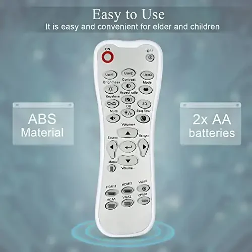 New Replacement Remote Control compatible with Optoma Projector HD26 GT1080 GT1070X HD141X DH1008 HD37 HDF536 HDF537ST HD200D EH200ST L-27-5KEY Controller - 5