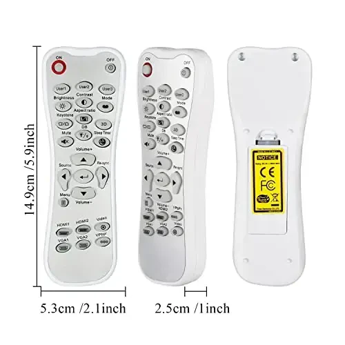 New Replacement Remote Control compatible with Optoma Projector HD26 GT1080 GT1070X HD141X DH1008 HD37 HDF536 HDF537ST HD200D EH200ST L-27-5KEY Controller - 6