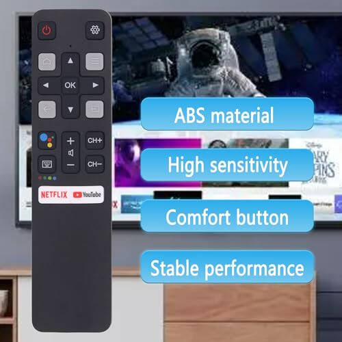 New Replacement Remote Control RC802V FNR1 Fit for TCL Android 4K Smart TV 50S434 55S434 75S434 40S330 70S430 32S334 55S435 50S435 43S434 32S6500A [NO Voice Function] - 4