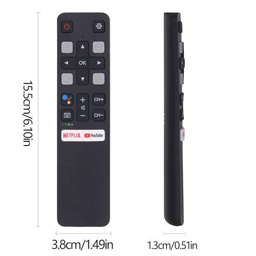 New Replacement Remote Control RC802V FNR1 Fit for TCL Android 4K Smart TV 50S434 55S434 75S434 40S330 70S430 32S334 55S435 50S435 43S434 32S6500A [NO Voice Function] - 6
