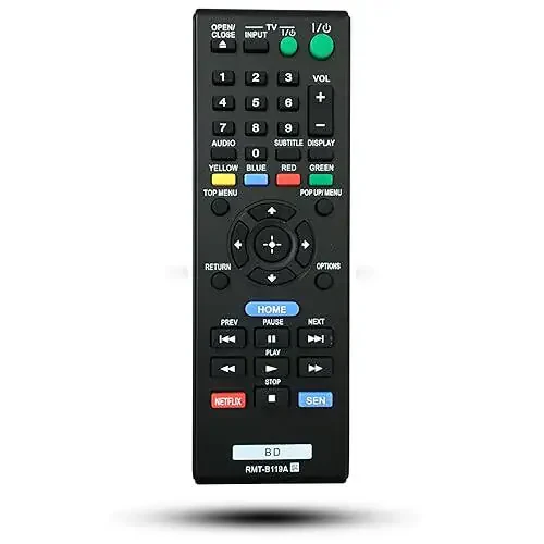 New Replacement RMT-B119A Universal DVD Remote Control for Sony Blu-Ray Disc DVD Player BDP-BX59 BDP-S390 BDP-S590 BDP-BX110 BDP-S1100 BDP-S3100 BDP-BX310 BDP-BX510 BDP-S580 - 1
