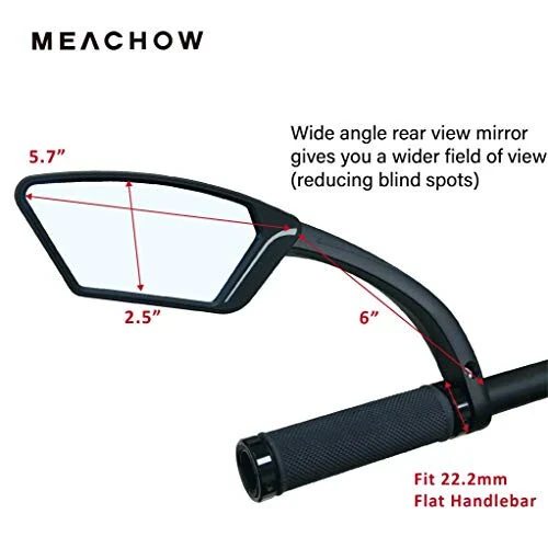 New Scratch Resistant Glass Lens, Handlebar Bike Mirror, Rotatable Safe Rearview Mirror, Bicycle Mirror, ME-002 - 4