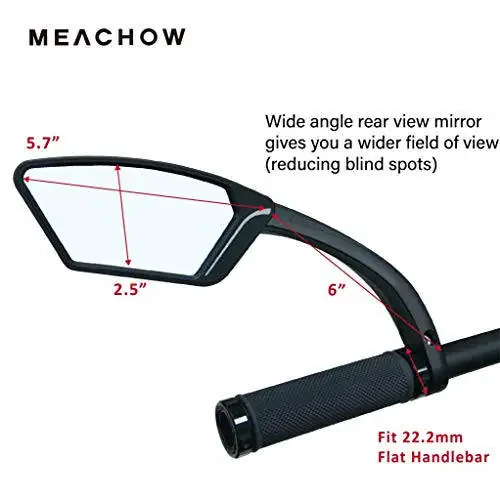 New Scratch Resistant Glass Lens, Handlebar Bike Mirror, Rotatable Safe Rearview Mirror, Bicycle Mirror, ME-002 - 4