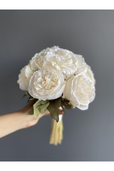 New Season Cream Peony Carnation Bridal Flower-corsage-bridal Bouquet 2 Piece Set - GENEL MARKALAR