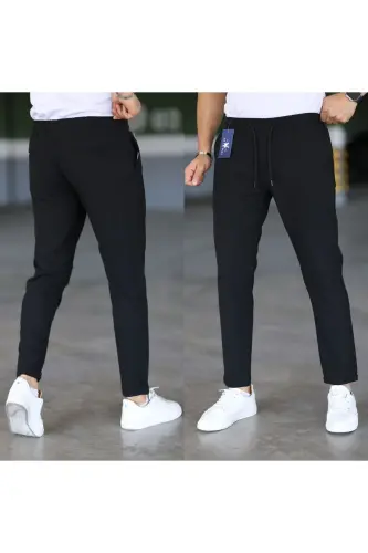 NEW SEASON DOUBLE LEG JOGGER PANTS-BLACK 