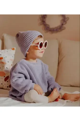 New Season Extra Flexible Bike Collar Unisex Baby & Kids Sweater (0-5 Years)-lilac - 1