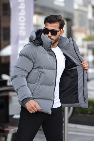 New Season Inner Fur Hooded Nova Fabric Water and Windproof Oversize Puffer Jacket - 3