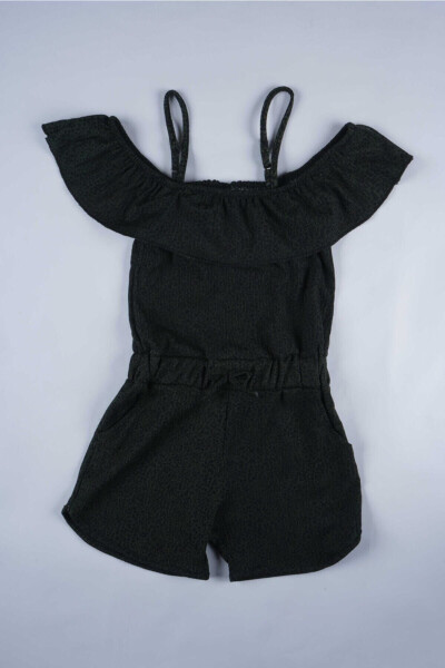 New Season Kids Strap-on Patterned Plain Woven Shorts Jumpsuit - 1