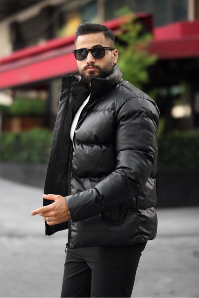 New Season Leather Puffer Jacket - 2