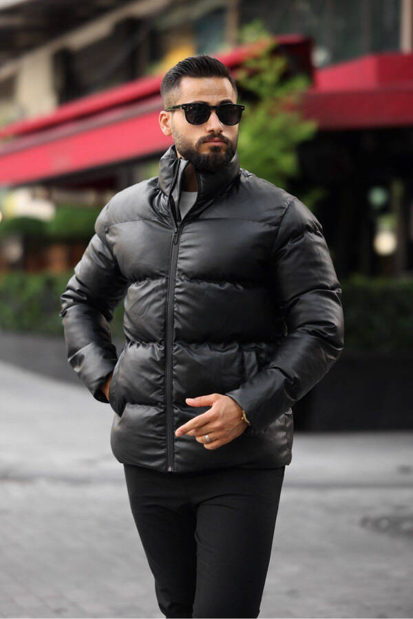 New Season Leather Puffer Jacket - 3