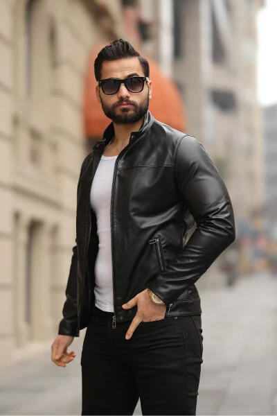 New Season Men's Carbon Leather Jacket - S&M CLOTHİNG