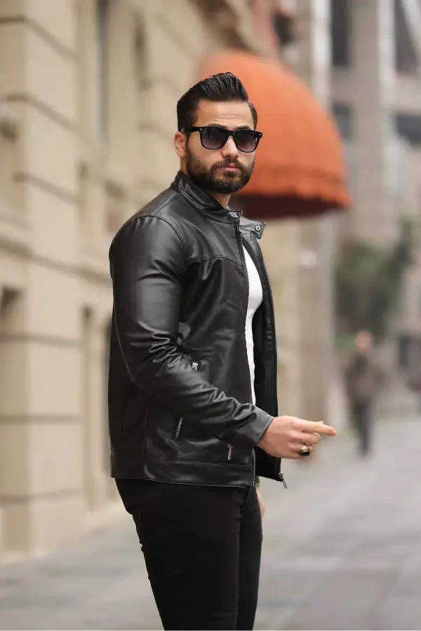 New Season Men's Carbon Leather Jacket - 4
