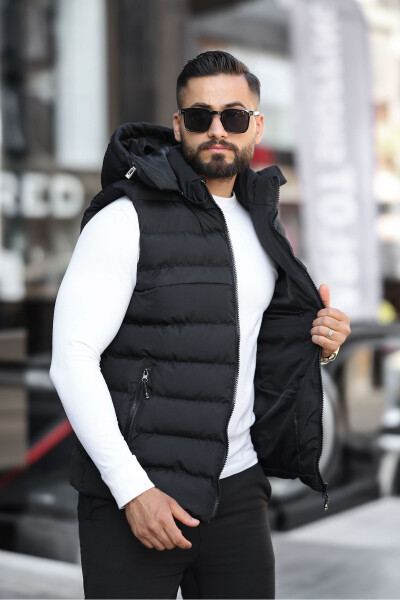 NEW SEASON MEN'S DETACHABLE HOODED PUFFER VEST - S&M CLOTHİNG (1)
