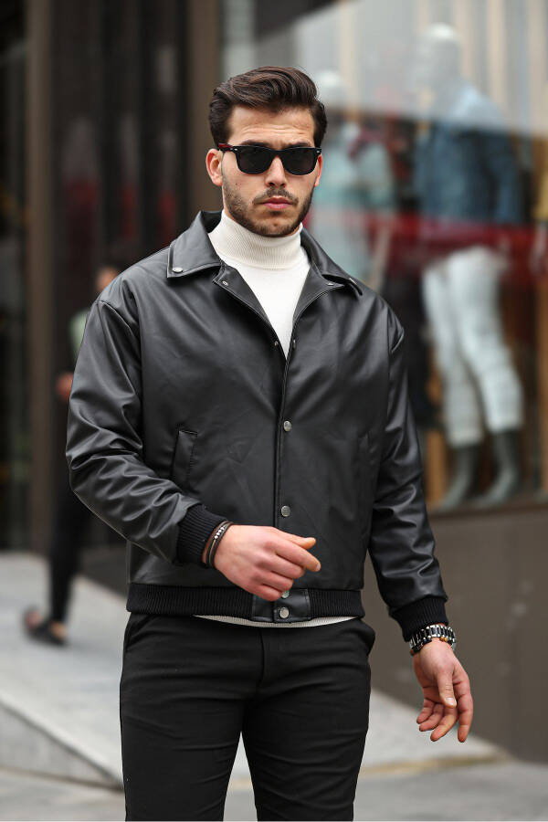 NEW SEASON MEN'S OVERSIZE LEATHER JACKET - 3