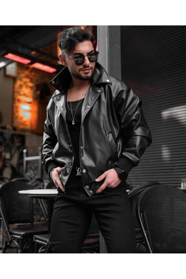 NEW SEASON MEN'S OVERSIZED LEATHER JACKET - 1