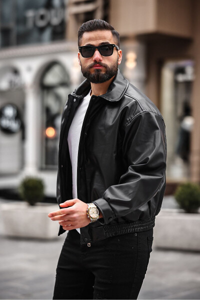 NEW SEASON MEN'S OVERSIZED LEATHER JACKET - 5