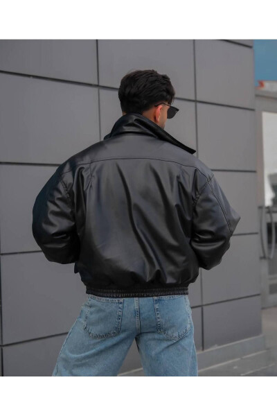 NEW SEASON MEN'S OVERSIZED LEATHER JACKET - 4