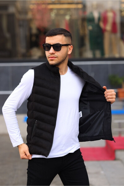 New Season Men's Puffer Suede Vest - 2