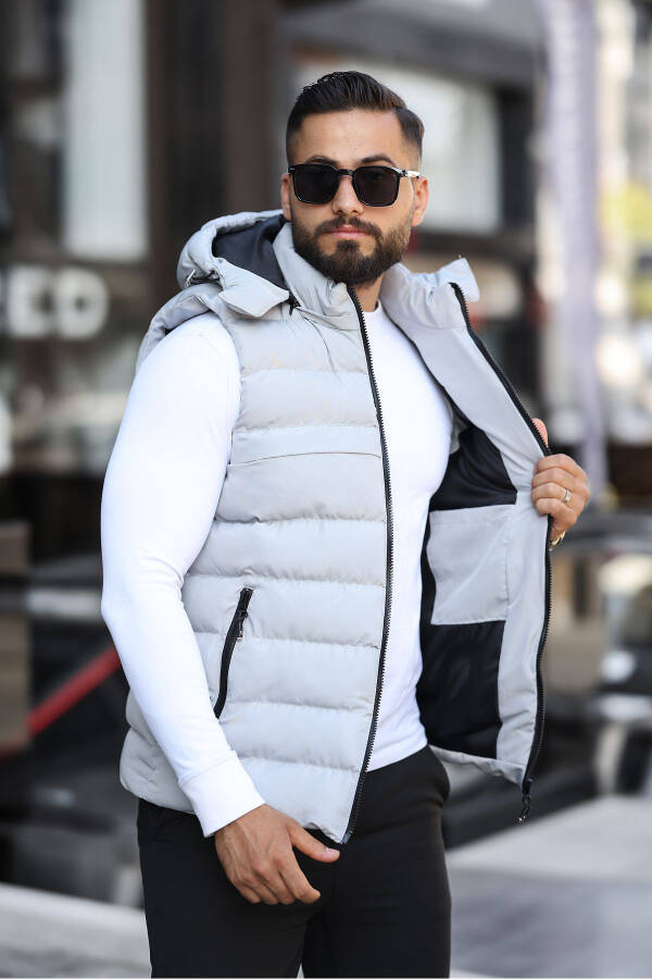 NEW SEASON MEN'S REMOVABLE HOODED PUFFER VEST - 2