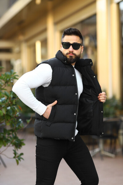 New Season Men's Snap & Zipper Padded Vest - 1