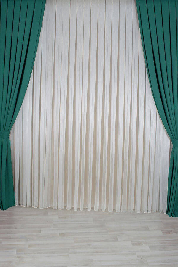 New Season Pleated 1/3 Diamond Tulle Curtain - 4