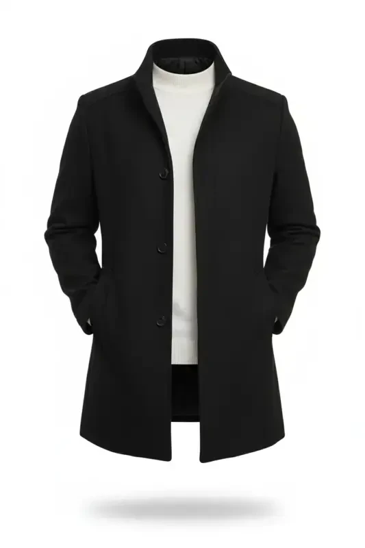 New season short cashmere coat. - 1