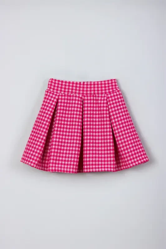 New Season Style Plaid Checkered Skirt-PINK - 1