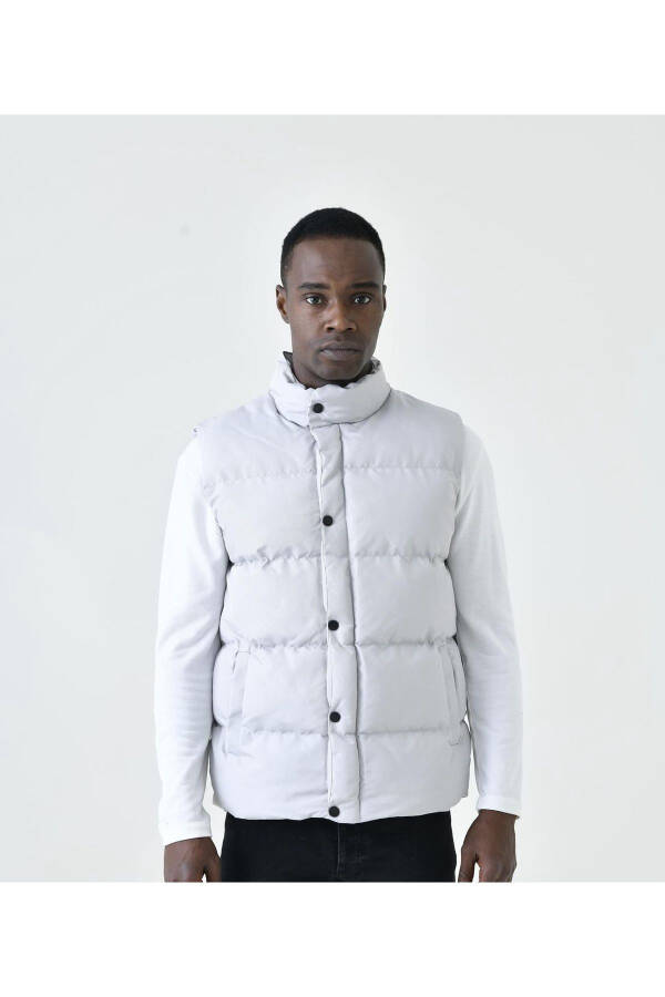 New season unisex snap & zipper puffer vest - 3