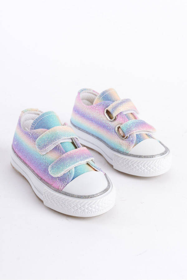 New Season Velcro Rainbow Girls Shoes, Orthopedic Girls Casual Shoes 21-30 Lighted - 6