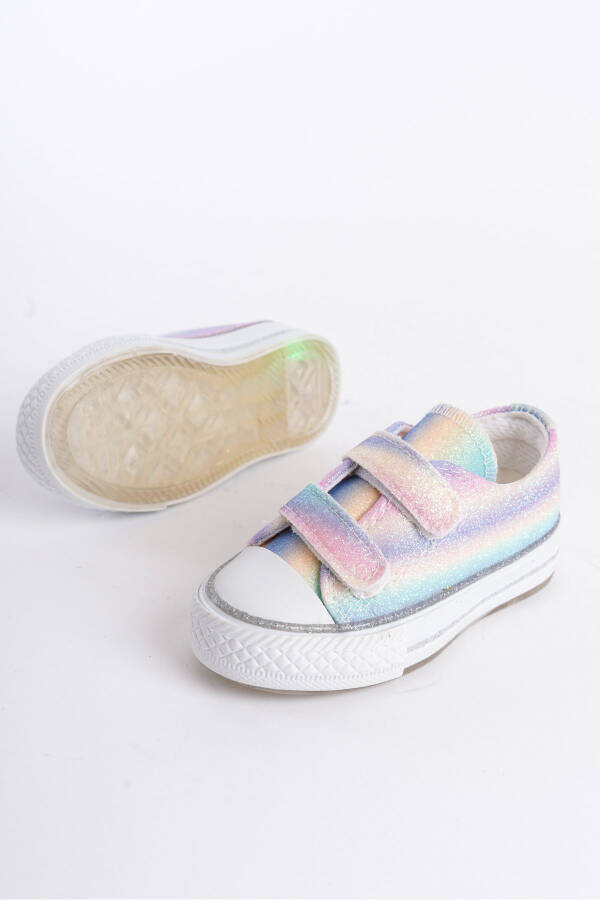 New Season Velcro Rainbow Girls Shoes, Orthopedic Girls Casual Shoes 21-30 Lighted - 7