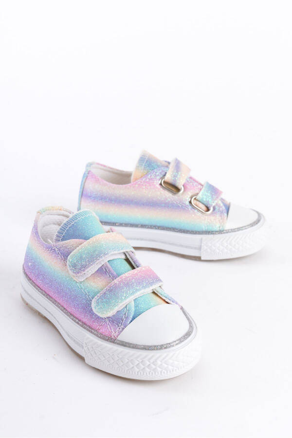 New Season Velcro Rainbow Girls Shoes, Orthopedic Girls Casual Shoes 21-30 Lighted - 8