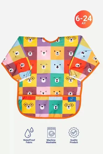 New Trend 2-Piece Set Bib-Activity Apron Colorful Bears 6-24 Months - 3