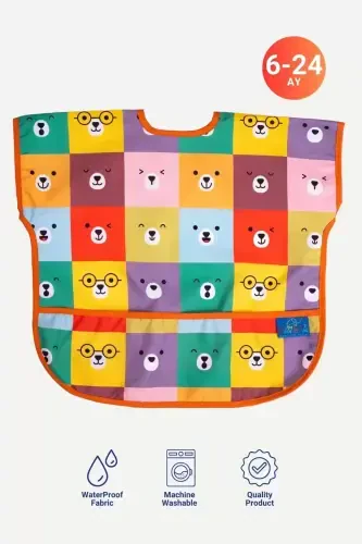 New Trend 2-Piece Set Bib-Activity Apron Colorful Bears 6-24 Months - 5