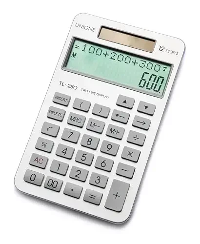 New, Two Line Display, Desktop Calculator. History Function- 30 Memories, Calculator with Large LCD for Home & Office Use, 4.5×7 inch (Silver) - 3